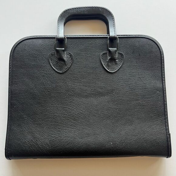 Vintage JM Joshua Meier Bokara Black Leather Portfolio Case - Picture 1 of 7